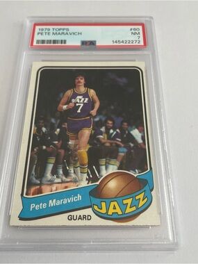 PETE MARAVICH 1979/80 TOPPS BASKETBALL CARD #60 UTAH JAZZ PSA 7 NM